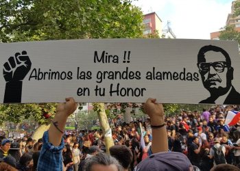 Masový pochod v Santiagu, Chile, 25. októbra 2019 (Foto: CPCH Chile)