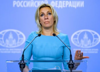 Oficiálna zástupkyňa ministerstva zahraničných vecí Ruska Mária Zacharovová (Foto: SITA/AP/Russian Foreign Ministry Press)