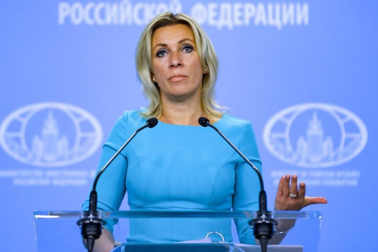 Oficiálna zástupkyňa ministerstva zahraničných vecí Ruska Mária Zacharovová (Foto: SITA/AP/Russian Foreign Ministry Press)
