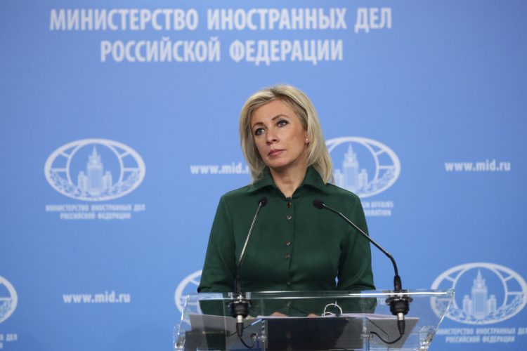Hovorkyňa ruského ministerstva zahraničia Maria Zacharovová (Foto: SITA/AP/Russian Foreign Ministry Press Service)
