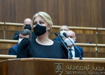 Prezidentka SR Zuzana Čaputová počas vystúpenia v Národnej rade SR so správou o stave republiky. Bratislava, 28. september 2021 (Foto: SITA/Ľudovít Vaniher)