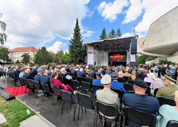 Hľadisko počas osláv 78. výročia Slovenského národného povstania (SNP) v areáli Múzea SNP v Banskej Bystrici. Banská Bystrica, 29. august 2022 (Foto: SITA/Peter Rusko)