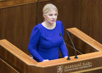 Prezidentka SR Zuzana Čaputová počas vystúpenia v pléne Národnej rady SR so Správou o stave republiky. Bratislava, 29. november 2022 (Foto: SITA/Ľudovít Vaniher )