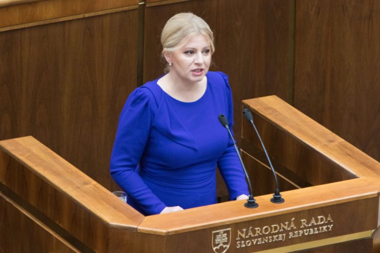 Prezidentka SR Zuzana Čaputová počas vystúpenia v pléne Národnej rady SR so Správou o stave republiky. Bratislava, 29. november 2022 (Foto: SITA/Ľudovít Vaniher )