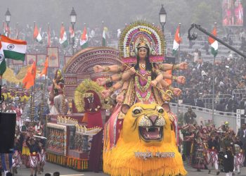 Oslavy Dňa republiky v indickom Naí Dillí vo štvrtok 26. januára 2023 (Foto: SITA/AP Photo/Manish Swarup)