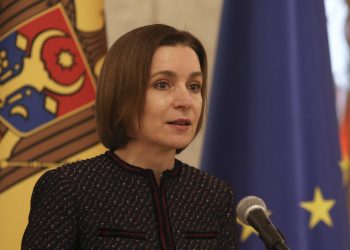Moldavská prezidentka Maia Sanduová (Foto: SITA/AP Photo/Aurel Obreja)