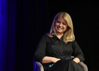 Prezidentka SR Zuzana Čaputová počas diskusie na 6. ročníku protikorupčného festivalu Pucung v Košickom Kulturparku. Košice, 21. apríl 2023 (Foto: SITA/Marek Lukáč)