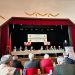 Vystúpenie predsedu KSS súdruha Hrdličku.
Zľava p. Radačovský, p. Danko, podpredseda KSČM, Jeho excelencia - Veľvyslanec Kubánskej republiky a členovia výborov (Foto: facebook.com-zura.vlof)
