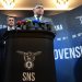 Zľava: Predseda SNS Andrej Danko a predseda strany SMER-SSD Robert Fico počas tlačovej konferencie (Foto: SITA/Martin Medňanský)