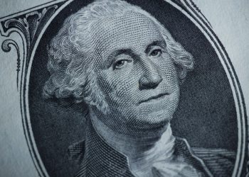 Podobizeň Georgea Washingtona na jednodolárovej bankovke USA (Foto: SITA/AP Photo/Matt Slocum)