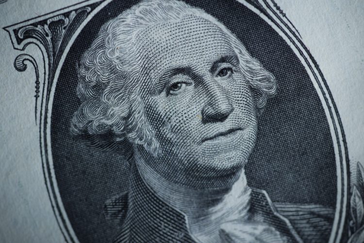 Podobizeň Georgea Washingtona na jednodolárovej bankovke USA (Foto: SITA/AP Photo/Matt Slocum)