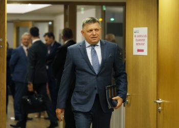 Slovenský premiér Robert Fico na samite EÚ v Bruseli vo štvrtok 26. októbra 2023 (Foto: SITA/AP Photo/Omar Havana)
