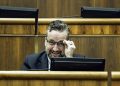 Podpredseda NR SR za stranu Smer - slovenská sociálna demokracia Ľuboš Blaha počas rokovania 6. schôdze Národnej rady SR. Bratislava, 6. december 2023 (Foto: SITA/Milan Illík)